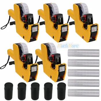 

[ Fly Eagle ]5x MX-5500 8 Digits Price Tag Gun + 25000 White w/ Red lines labels +5 Ink Yellow