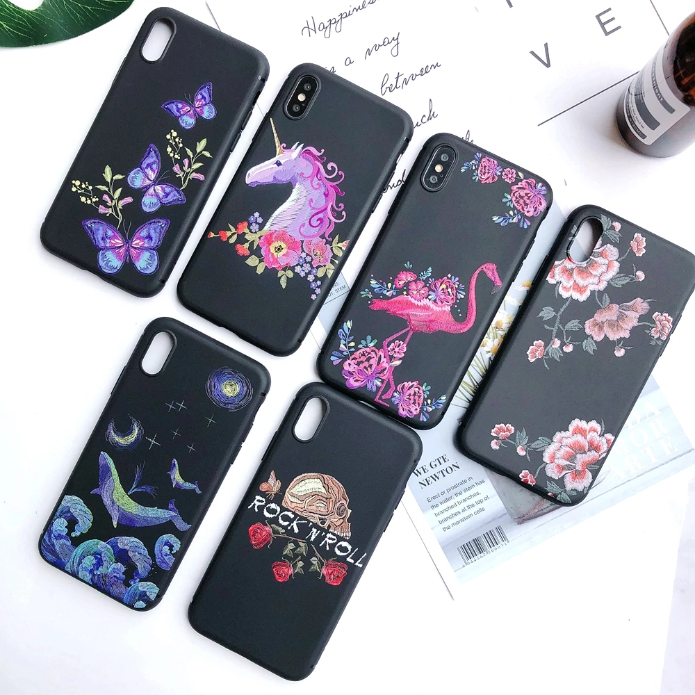 Силикон для Coque iPhone 7 XS корпус окрашен Тигр Единорог крышка на принципиально 6 6s 8