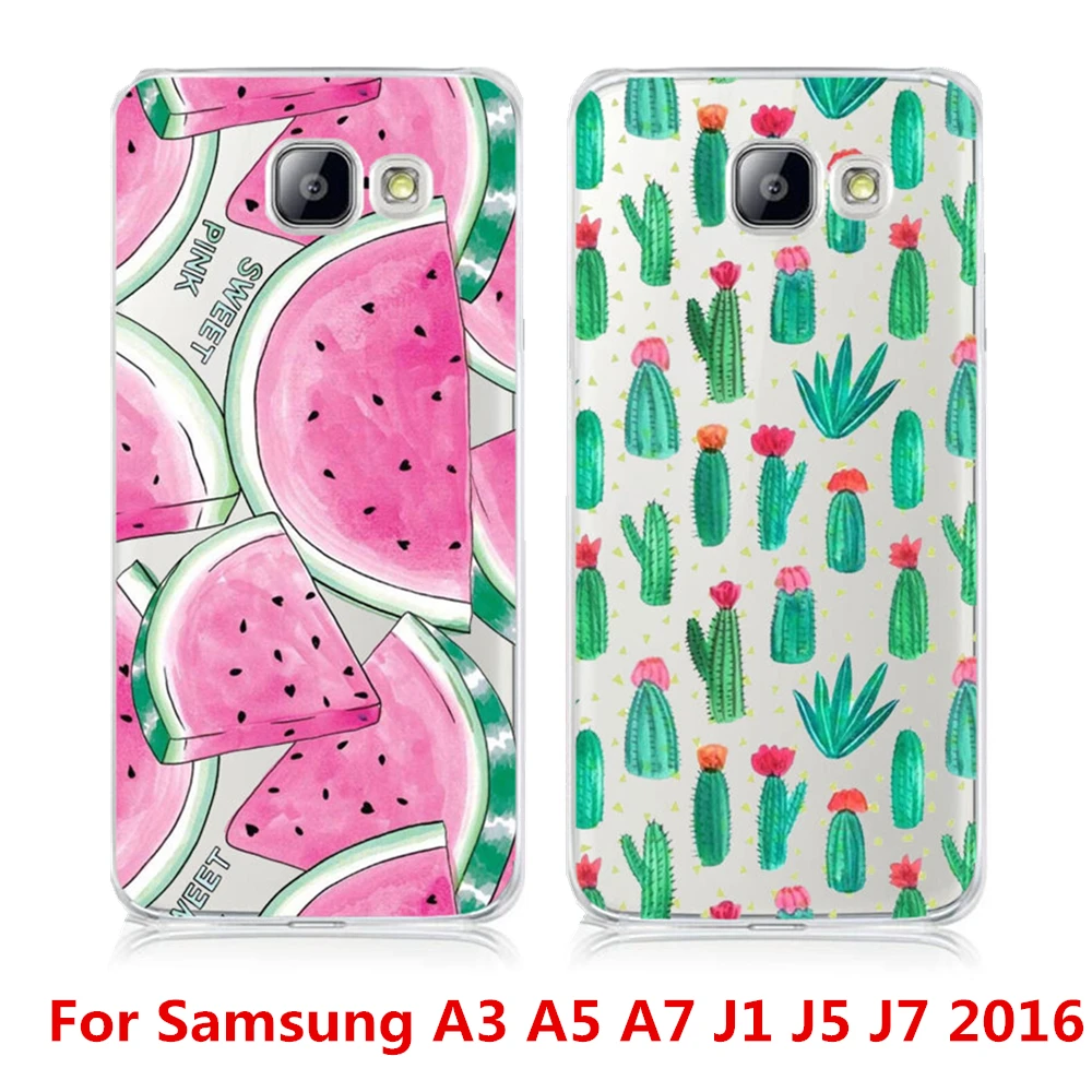 High quality Fruit Watermelon Cactus Printed Case For Samsung Galaxy A3 A5 A7 J1 J5 J7 2015 2016 2017 Cover |