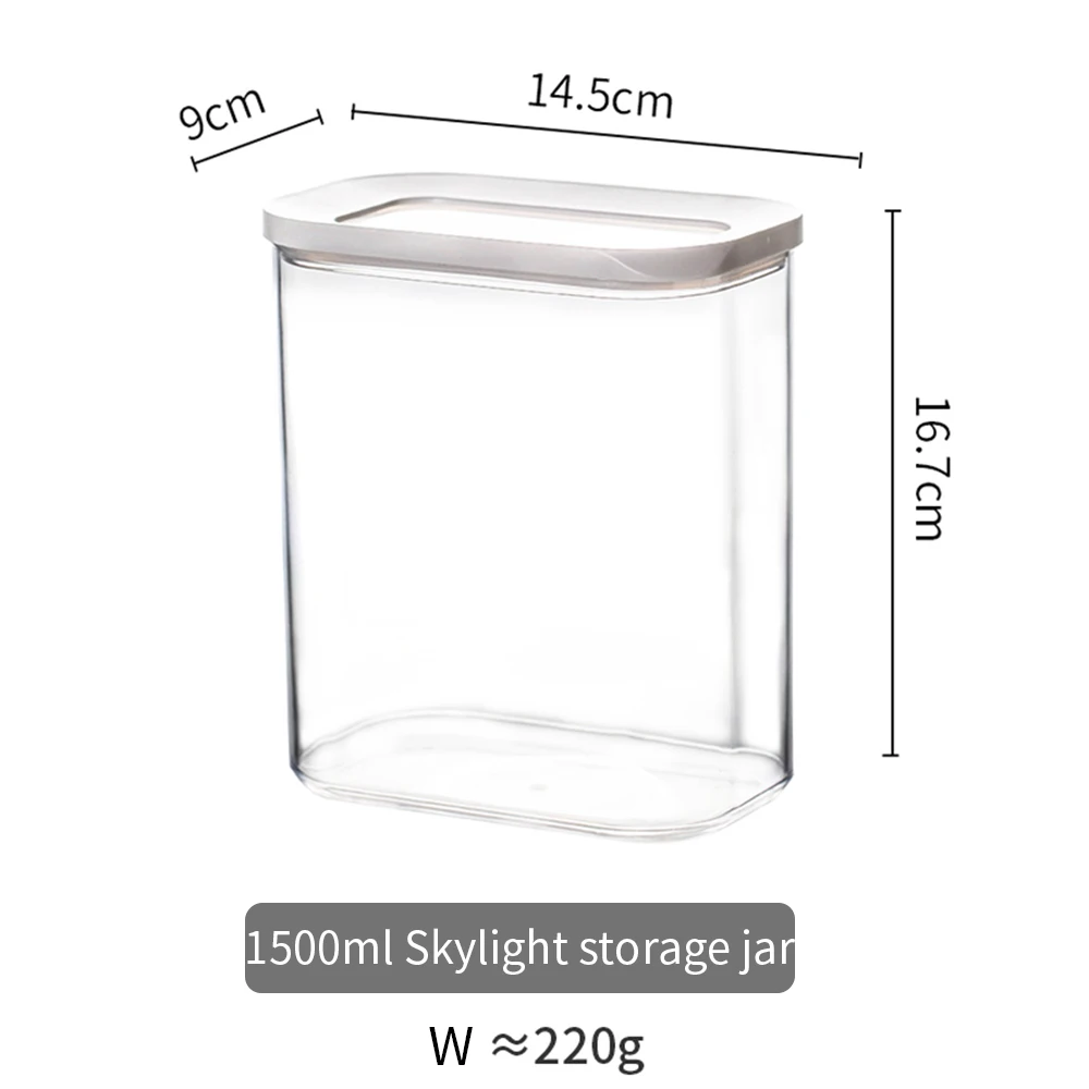 MDZF SWEETHOME герметичная коробка для хранения продуктов контейнер банка для хранения продуктов прочные контейнеры прозрачный акриловый с крышкой - Цвет: 1500ml  Storage jar