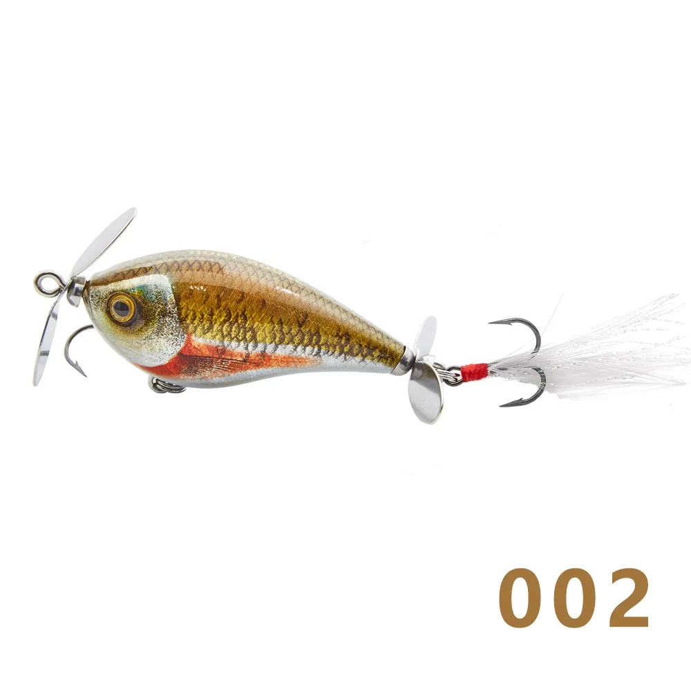 HuntHouse prop crankbaits новые рыболовные чудаки 6 см 13 г спиннинг приманка с Перо хвоста Бас Приманка whopper воблеры для prop карандаш - Цвет: 002