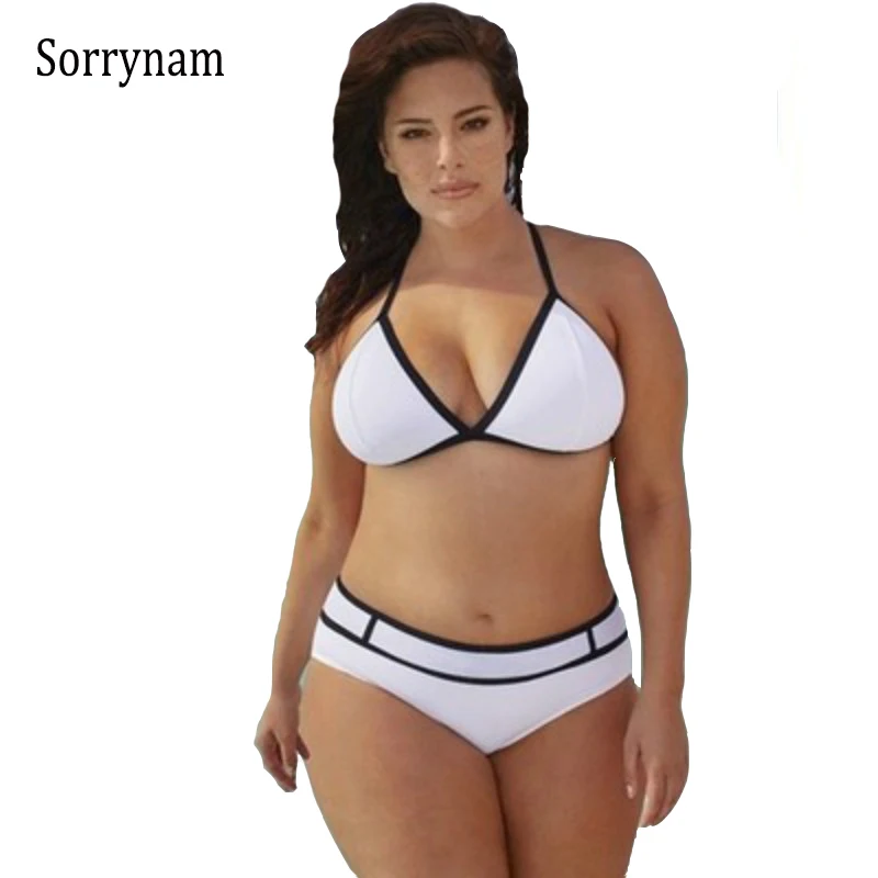 Sorrynam Sexy Black White Patchwork Bikini Sexy Plus Size Push Up Swimwear Women Bathing Suit Solid Bikini Set 2017 New Swimsuit plus-size-black-swimsuit : image Sorrynam Sexy Black White Patchwork Bikini Sexy Plus Size Push Up Swimwear Women Bathing Suit Solid Bikini Set 2017 New Swimsuit plus-size-black-swimsuit