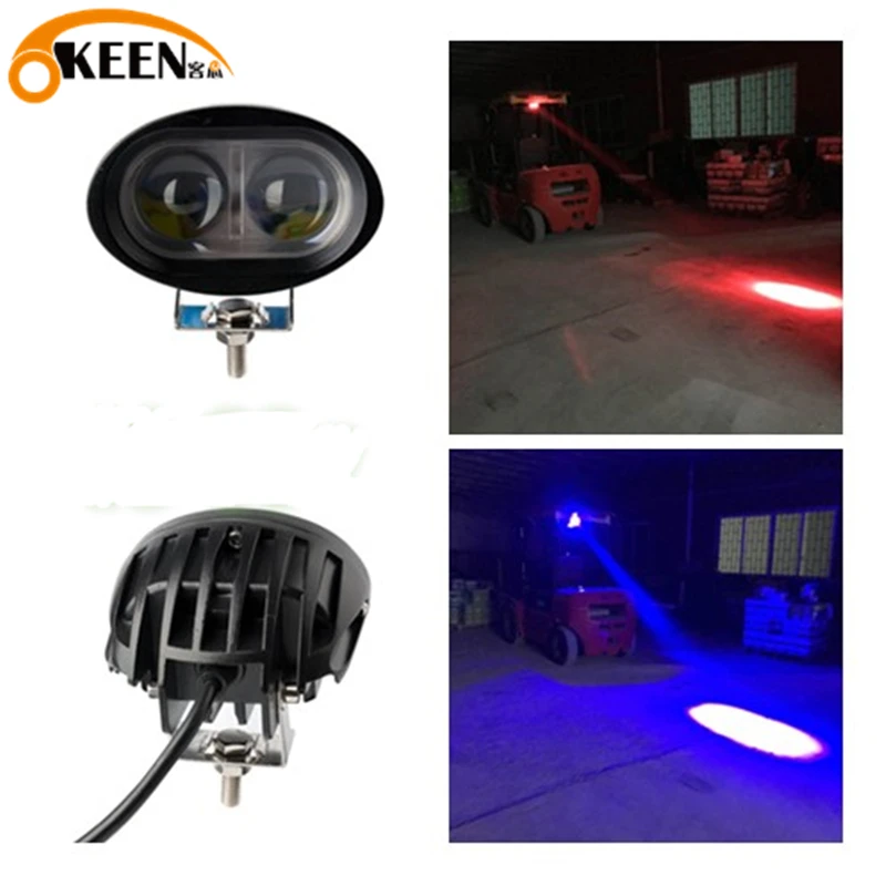

OKEEN 9-80V 3''red Blue 12v 48v 64v 20w Light Car Safety Lamp LED Forklift light fork truck crane spot beam to Linde Hyster yale