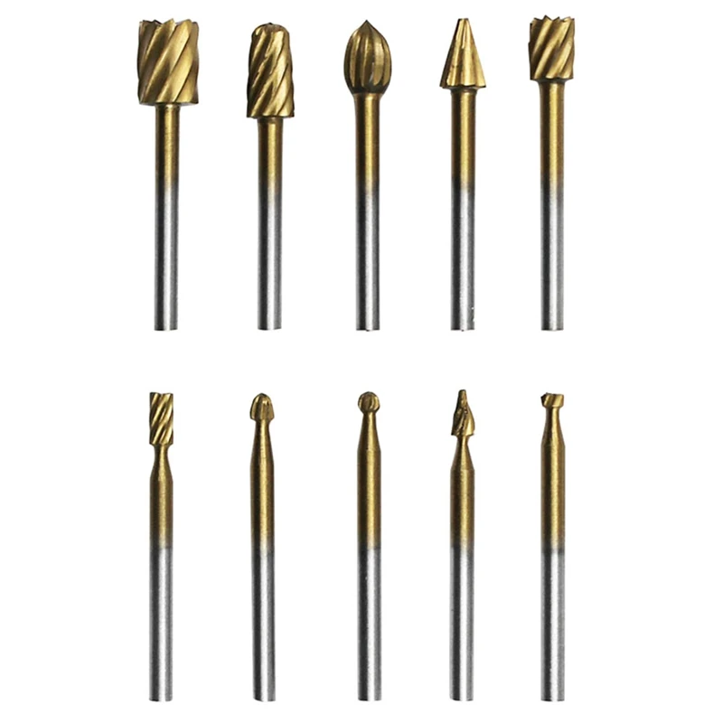 10pcs High Speed Steel Set Routing Rotary Milling Rotary File Cutter