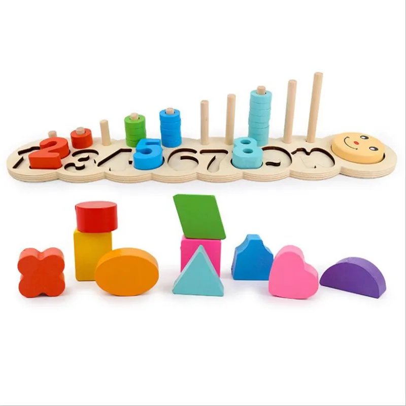 Children Wooden Montessori Materials Learning To Count Numbers Matching Digital Shape Match Early Education Teaching Math Toys Children Wooden Montessori Materials Learning To Count Numbers Matching Digital Shape Match Early Education Teaching Math Toys