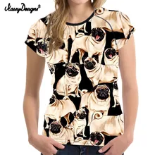NoisyDesigns Harajuku Vrouwen T-shirt Leuke 3D Pug Honden Tee Shirts voor Dames 2018 k pop T-shirts Vrouwelijke Korte Mouw Dames Tees(China)