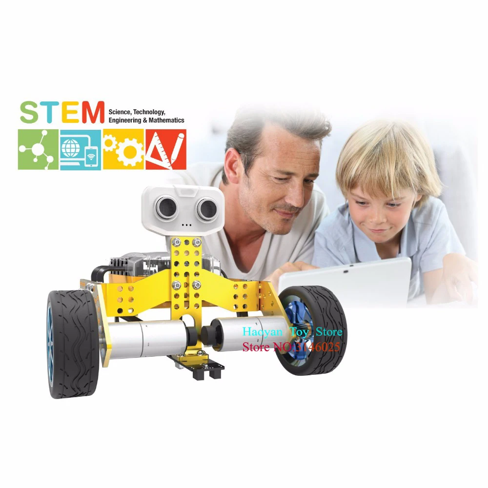 

YANZCHILD New Tomo STEM Robot 2-in-1 Transformable and Programmable APP Controlled Robot Vehicle Kit for Kids Age 8+