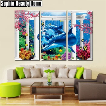 

5D DIY Full Drill Diamond Painting Dolphins In Sea Diamond Embroidery Cross Stitch Animal Rhinestone Mosaic Wedding Decor 195011
