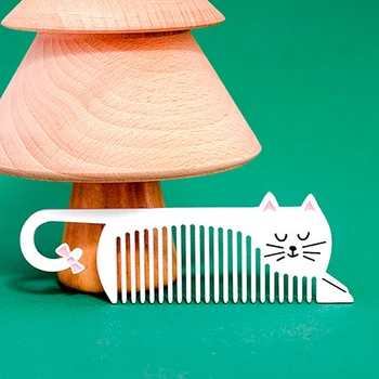 

Creative portable alloy comb white cat pocket makeup comb Mini comb