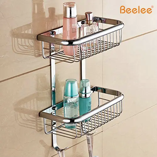 Wall Mount Massief Messing 2 Tiers Dual Rechthoek Draadmanden ... Wall Mount Massief Messing 2 Tiers Dual Rechthoek Draadmanden ...