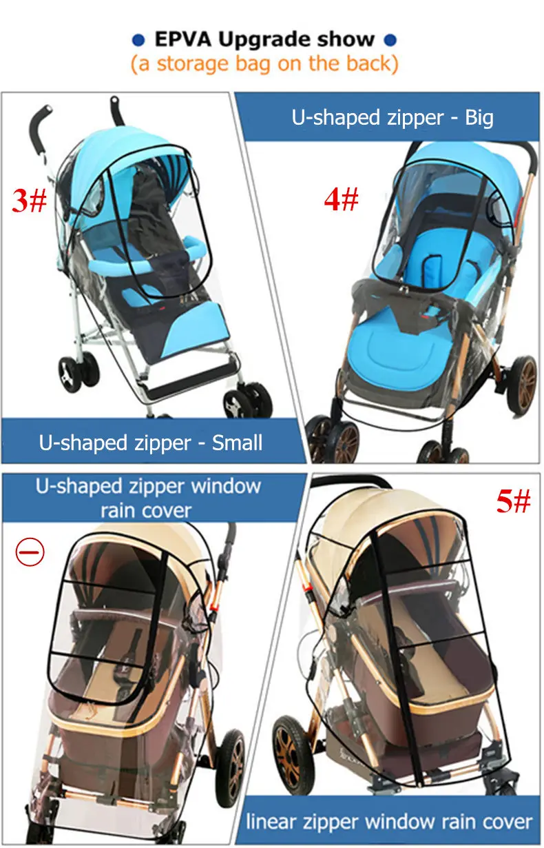 Universal waterproof stroller rain cover Prams Cart Dust Rain Cover Raincoat for Baby Stroller Accessories with windows