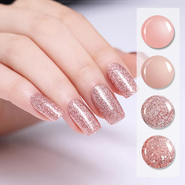BORN PRETTY Rose Gold Series Nail Polish 6ml Pure Color Pink Glitter