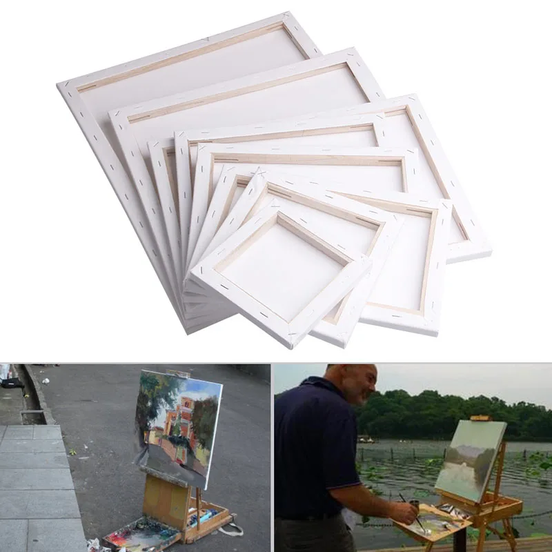 Белая пустая квадратная деревянная рама с холстом для грунтованной масляная Акриловая картина Картина DIY настенная фоторамка постер картина холст