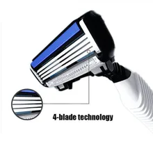 3 шт. PACE4 Мужская Ручная бритва с 4 лезвиями, картридж с ручкой для путешествий, одноразовая бритва