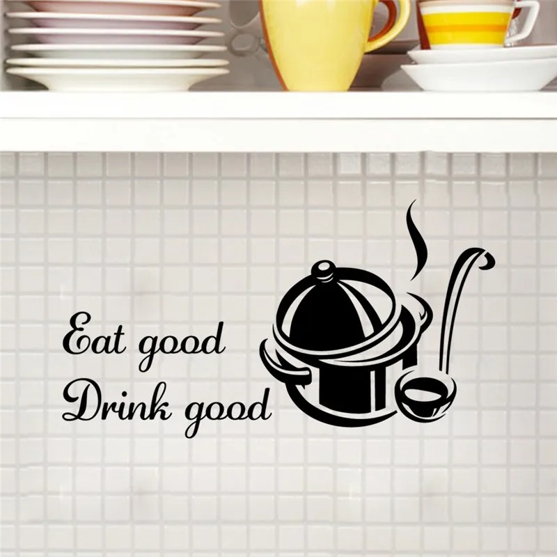 

Cookware design Special wall stickers for kitchen counters, The busy day ends with a delicious soup