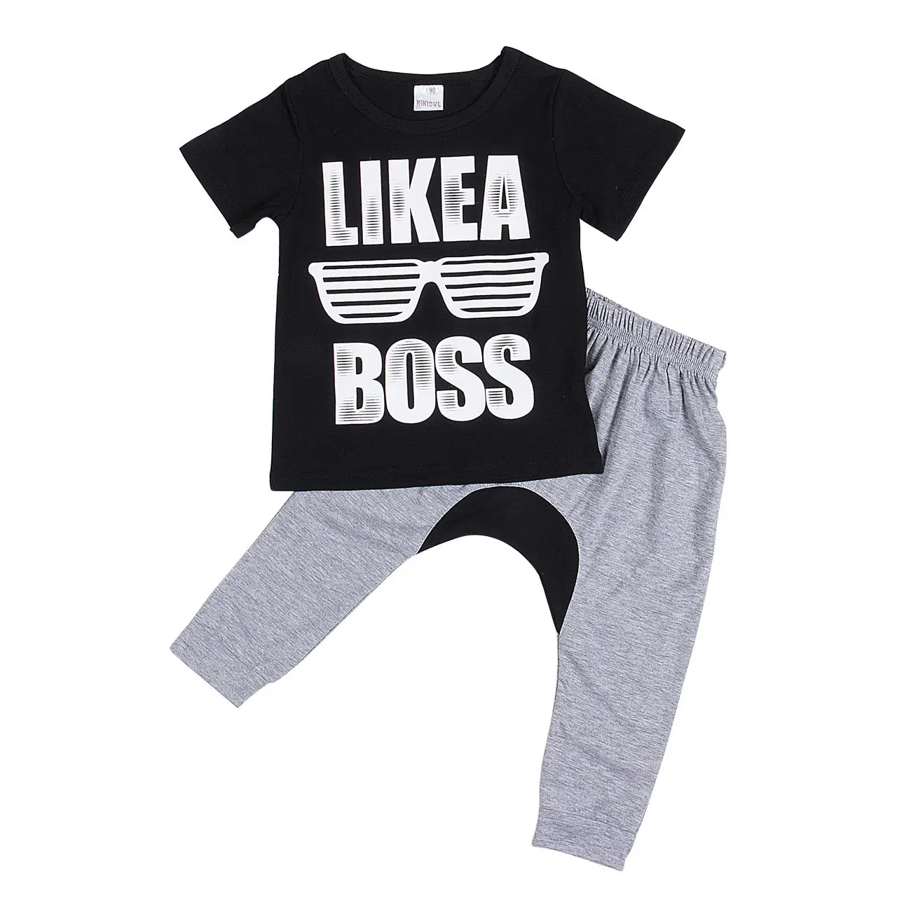

1-6Y Toddler Kids Clothes Baby Boys Like a Boss T-shirt Tops Harem Pant 2PCS Outfit Children Clothing Set Summer Suit