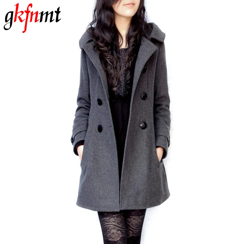 

Winter jacket women Coat Casaco Feminino Sobretudo Femininos De Inverno Black Woolen Trench Coat Women Jacket Warm Overcoat