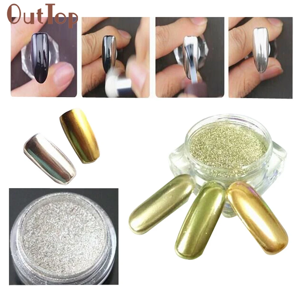 GEACEFUL1g Box Gold Sliver Nail Glitter Powder Shinning Mirror font b Eye b font font b