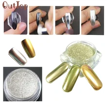 GEACEFUL1g/Box Gold Sliver Nail Glitter Powder Shinning Mirror Eye Shadow Makeup Powder Dust Nail Art DIY Chrome Pigment Glitter