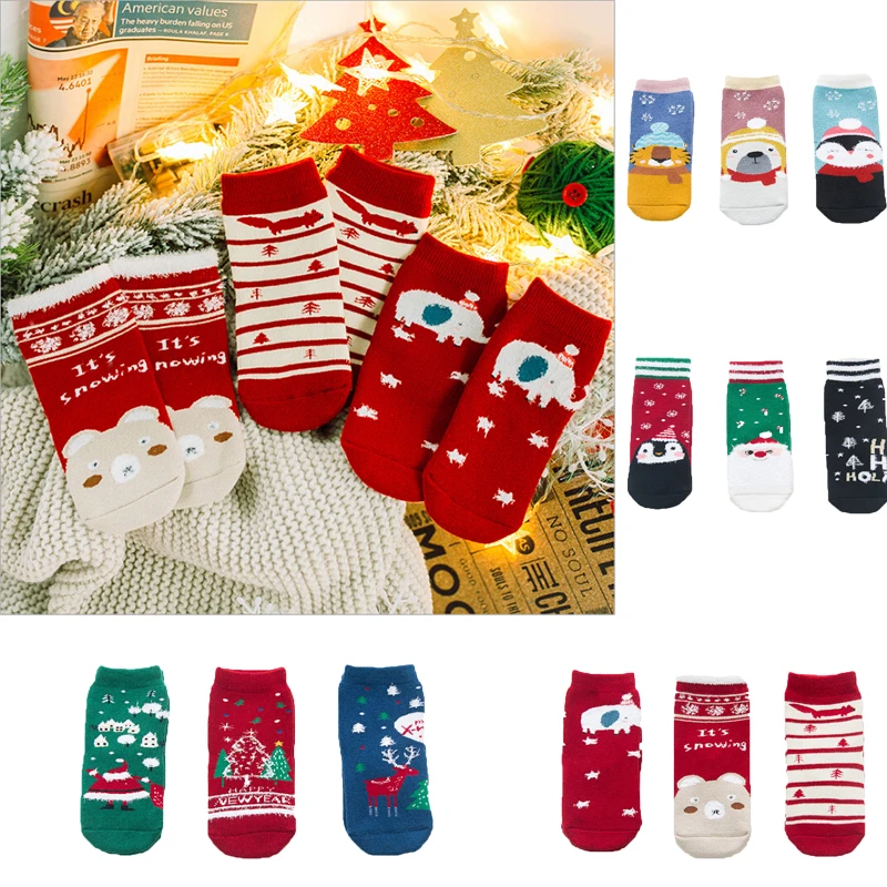 Г., рождественские носки, 3 пары Рождественский подарок для детей, унисекс, забавные рождественские носки с героями мультфильмов для милых маленьких девочек и мальчиков, зимние