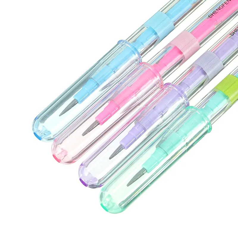 Kicute 4 шт. многоцветные сменные карандаши строительный блок не заточка карандаш