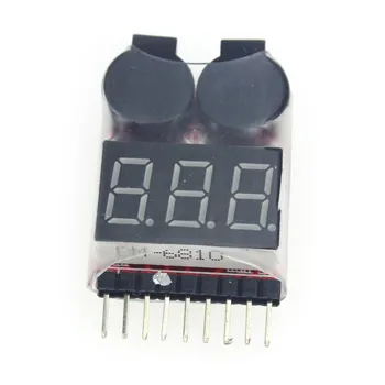 Lipo Battery Voltage Tester Volt Meter Indicator Checker Dual Speaker 1S-8S Low Voltage Buzzer Alarm 2in1 2S 3S 4S 8S F00872