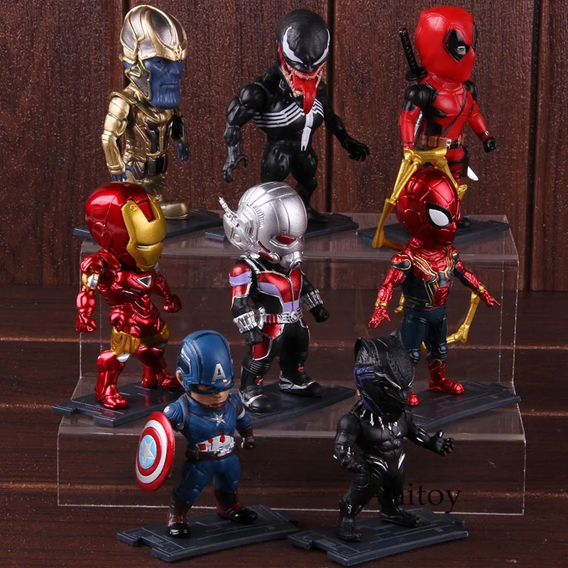 Мстители Marvel Фигурка Железный человек Человек-паук Капитан Америка Дэдпул танос муравьиный человек Веном ПВХ Модель игрушки