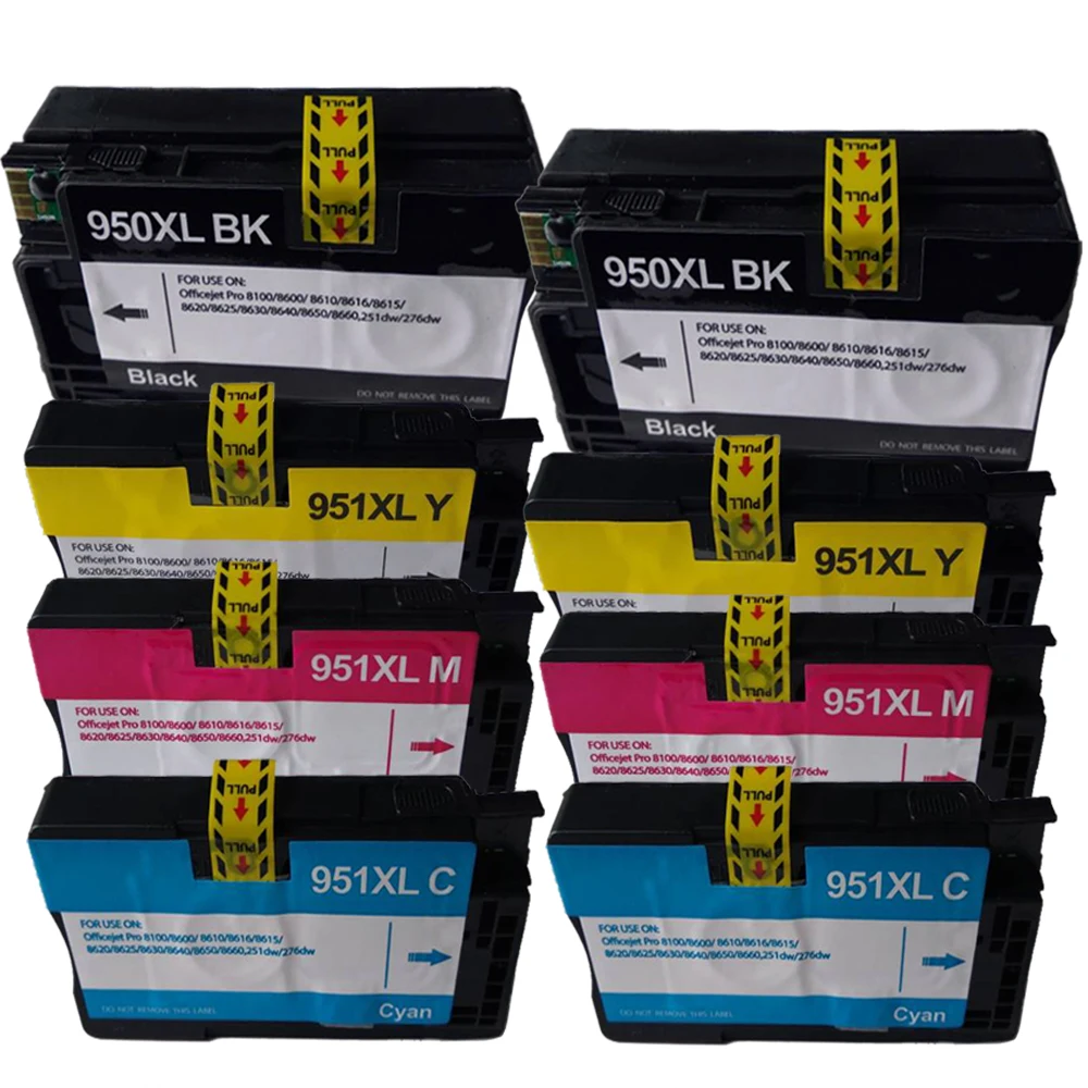 8 Compatible Ink Cartridge for HP 950XL 951XL Black Cyan Magenta Yellow With Chip for hp