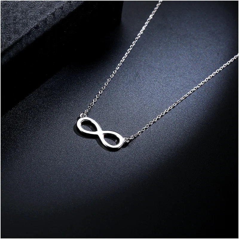 Fashion Infinite Symbol Pendant Necklace 925 Sterling  Silver 8 Shape Necklaces Clavicle Necklaces Jewelry for Women (8)