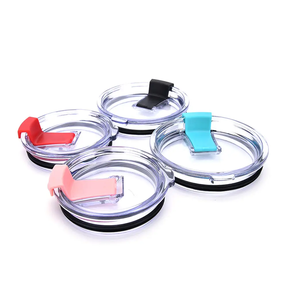 

HOT 1PCS 20 OZ 30 OZ Tumblers Spill Proof Lid Crystal Clear Spill Splash Resistant Lid With Slider Closure for Yeti