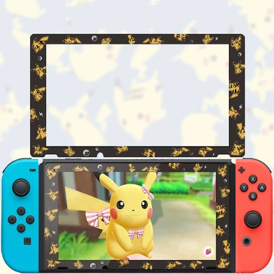 Жесткий Чехол для пульта Nintendo Switch NS Console Let's Go Pikachus чехол для хранения Pokemons Joy Con контроллер Thumsticks ручки - Цвет: Pika Tempered Glass