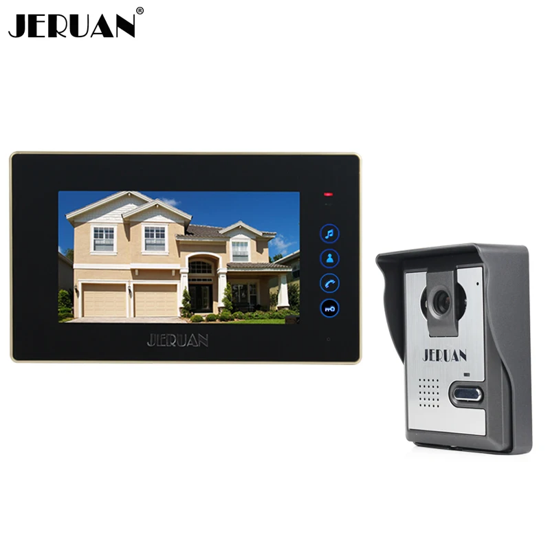 

JERUAN Banrd NEW 7`` Touch Key color screen video door phone intercom system + 700TVL IR Night Camera FREE SHIPPING