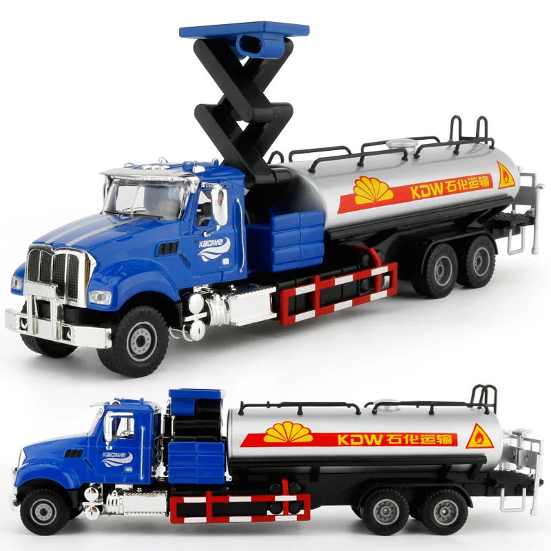 

1:50 Alloy American Engineering Vehicle High Simulation Petrochemical TransporterPetroleum Car Tankers Diecast Metal For Boy