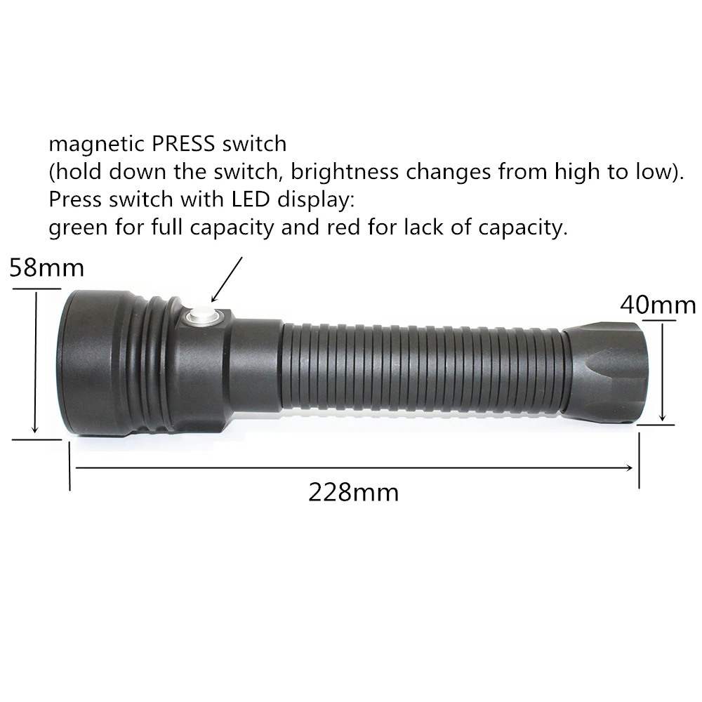  Powerful Led Flashlight XHP70 4200LM LED Diving Flashlight Underwater 100M Waterproof Lanterna Torc - 32804589951