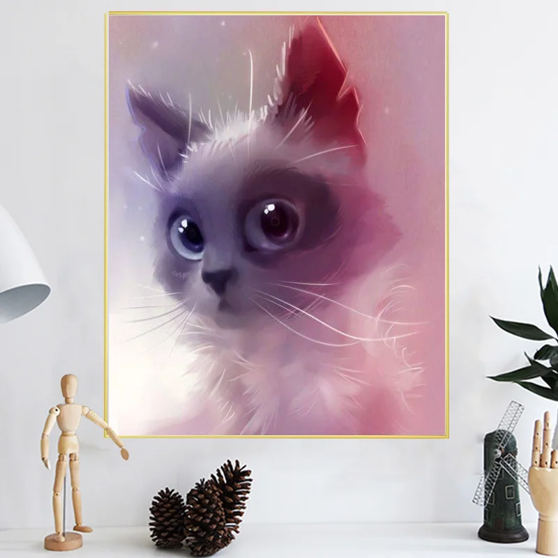 5d diy Алмазная картина Набор для вышивки крестиком животное кот брошь бриллианты