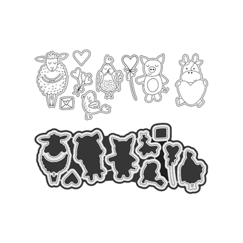

DiyArts Sheep and Pig Farm Metal Cutting Dies for Dies Scrapbooking Card Making Crafts Die Cuts New Embossing Stencil Decoration