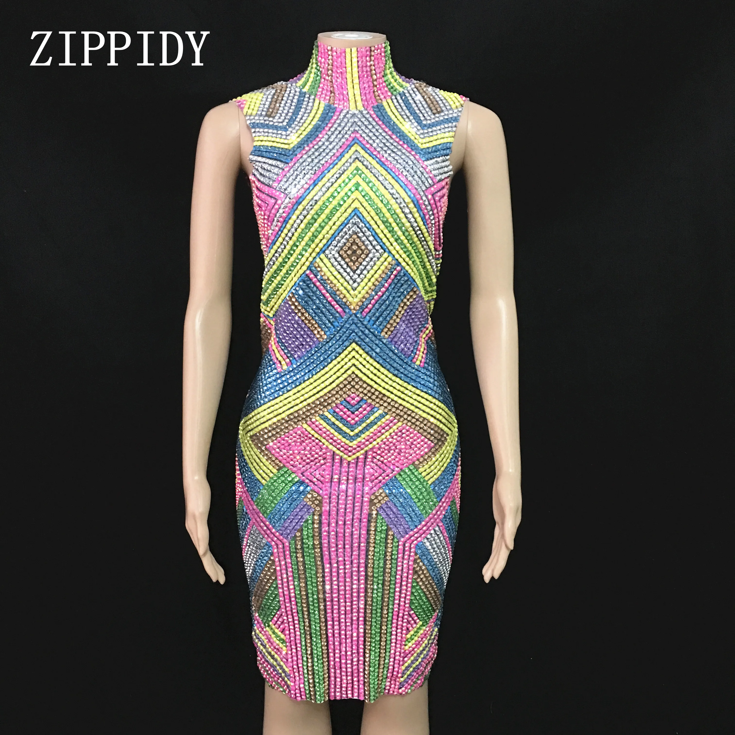 High Neck Stretch Dresses