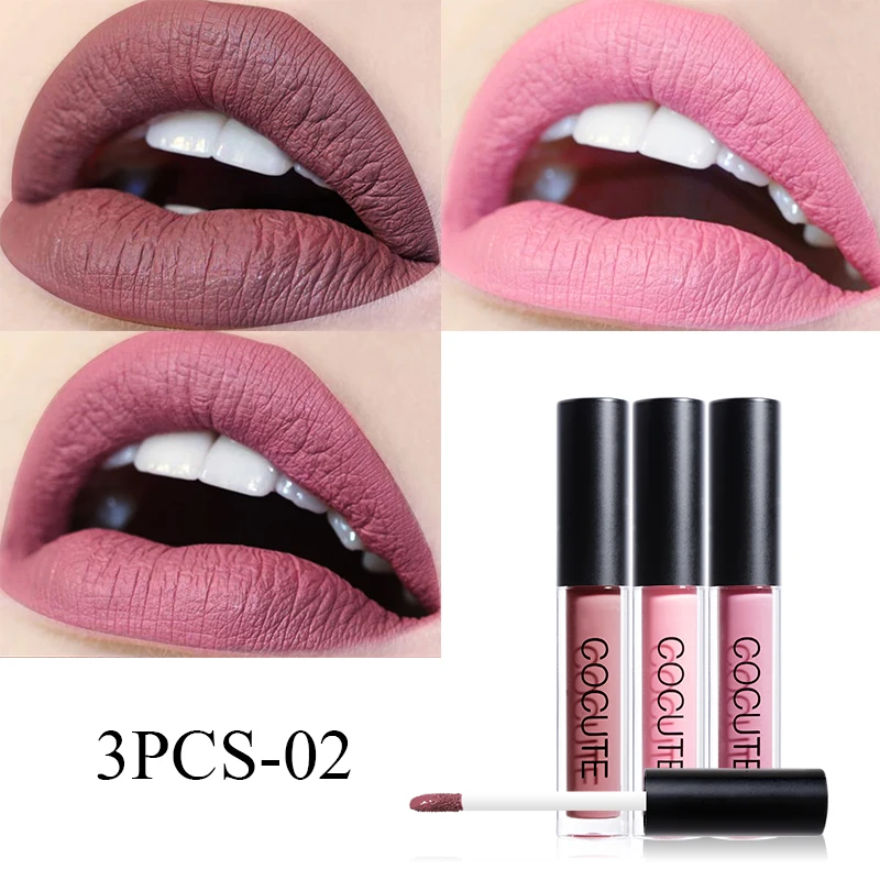 

Sexy Lip Gloss 3pcs/set Long-lasting Lip Colors Makeup Waterproof Tint Lip Gloss Matte Liquid Lipstick for Gift