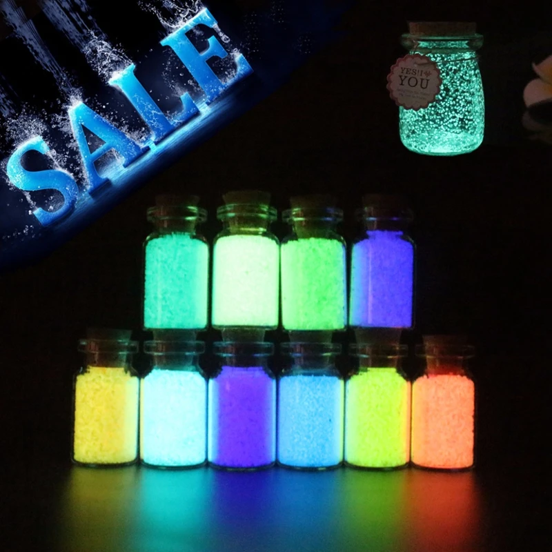 

10g Glow In The Dark Luminous Party Bright Noctilucent Sand Paint Toys Star Bottle DIY Fluorescent Christmas Gift For Children
