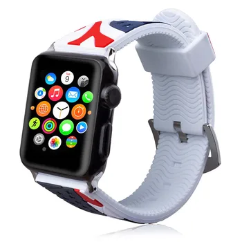 

Vintage Flag soft Silicone Strap Sports Wrist Strap For Apple Watch 4/3/2/1 Metal Buckle Band For Iwatch Series 38/40/42/44mm
