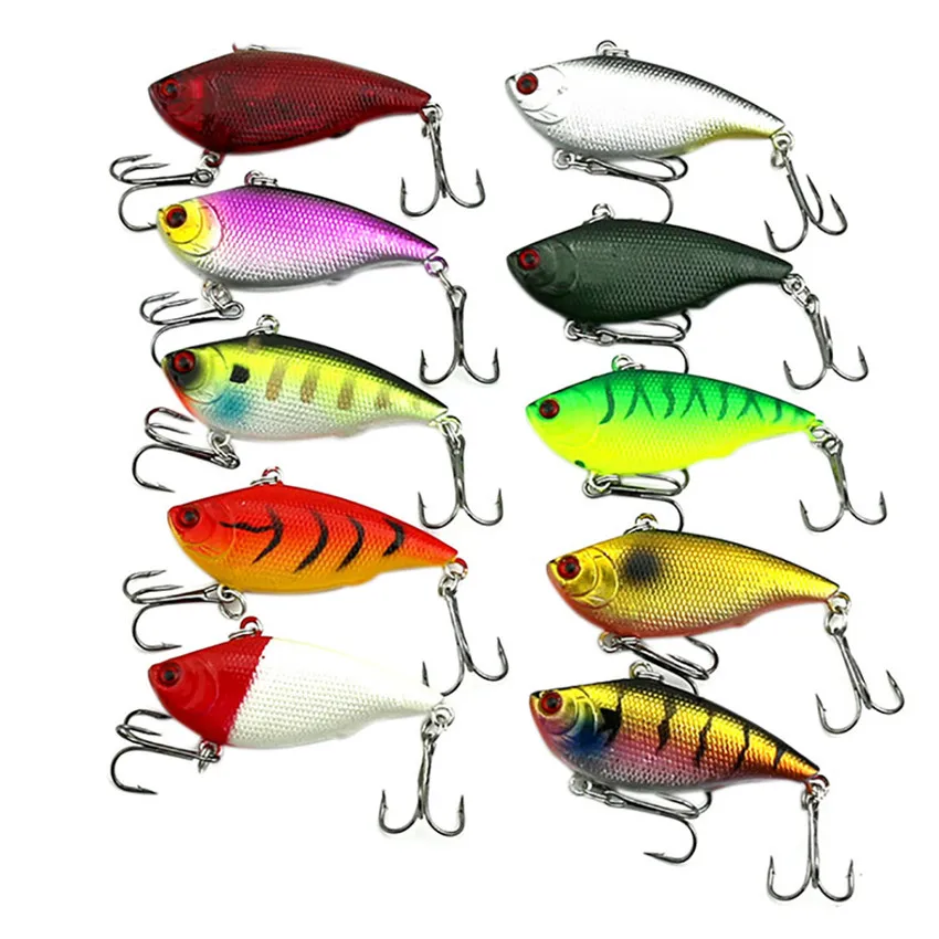 

10pcs 6cm 10g VIB Fishing Lures Artificial Baits Hard Bait Worms Fishing Lure Suit Saltwater Freshwater Accessories 4A