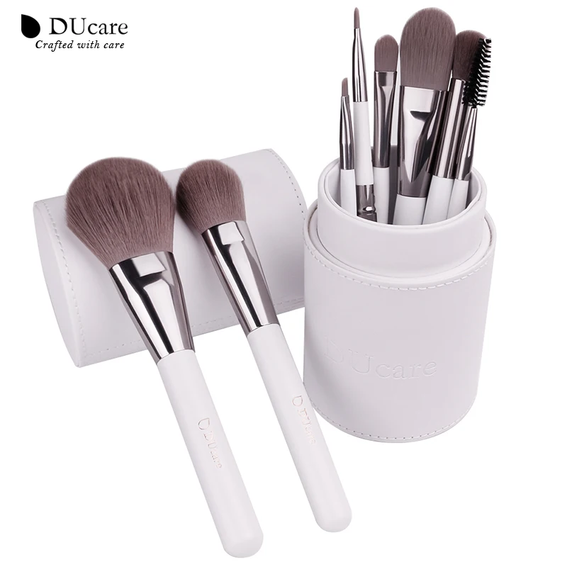 DUcare Professional Cosmetics Set 8pcs Travel Makeup Brushes High Quality Synthetic Hair Natural Wood Handle With