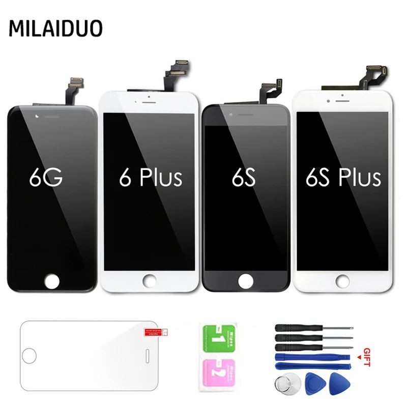 

LCD Display For iPhone 6 6 Plus 6S 6S Plus Touch Screen Digitizer Full Assembly Replacement No Dead Pixel with Gifts