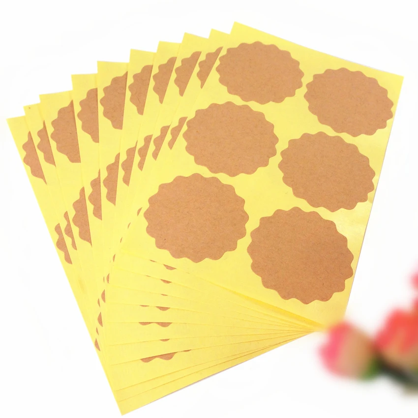 500 шт./лот пустой цветочный дизайн спасибо крафт-бумага ручной работы самоклеящиеся Печать наклейки DIY этикетки