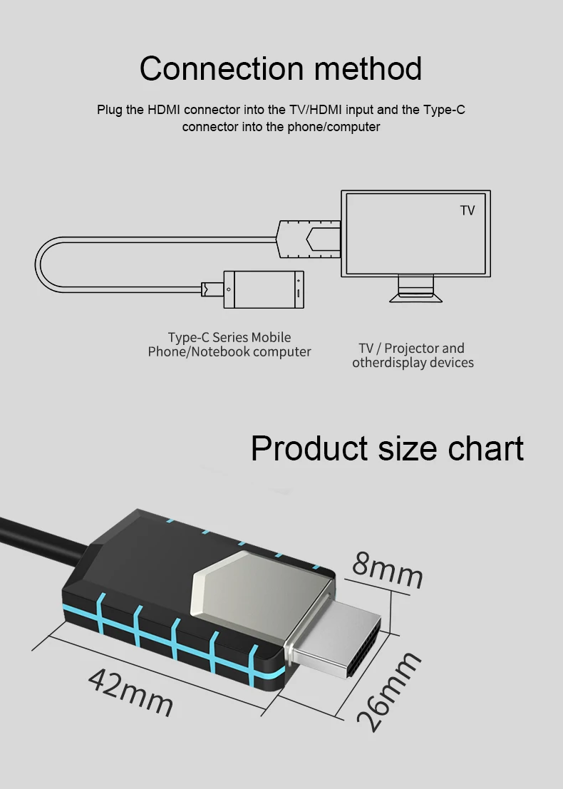 1080P 4K USB C к HDMI Кабель-адаптер Тип C папа к HDMI папа адаптер конвертер для samsung S9 S8 huawei mate 10 P20 MacBook Pro