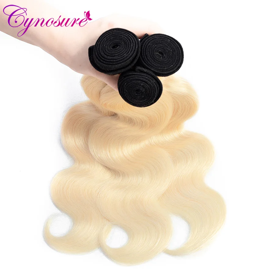 Cynosure T1b 613 Ombre Blonde Hair Brazilian Hair Weave Bundles Non remy Extensions Body Wave Human 3 Bundles