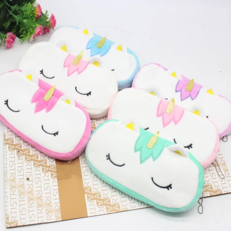 20 см мягкий плюшевый Чехол Карандаш сумка кошелек брелок Kawaii Единорог животное