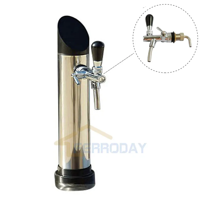 Hot ! Stainless Steel Single Tap Chrome Draft Beer Kegerator Tower