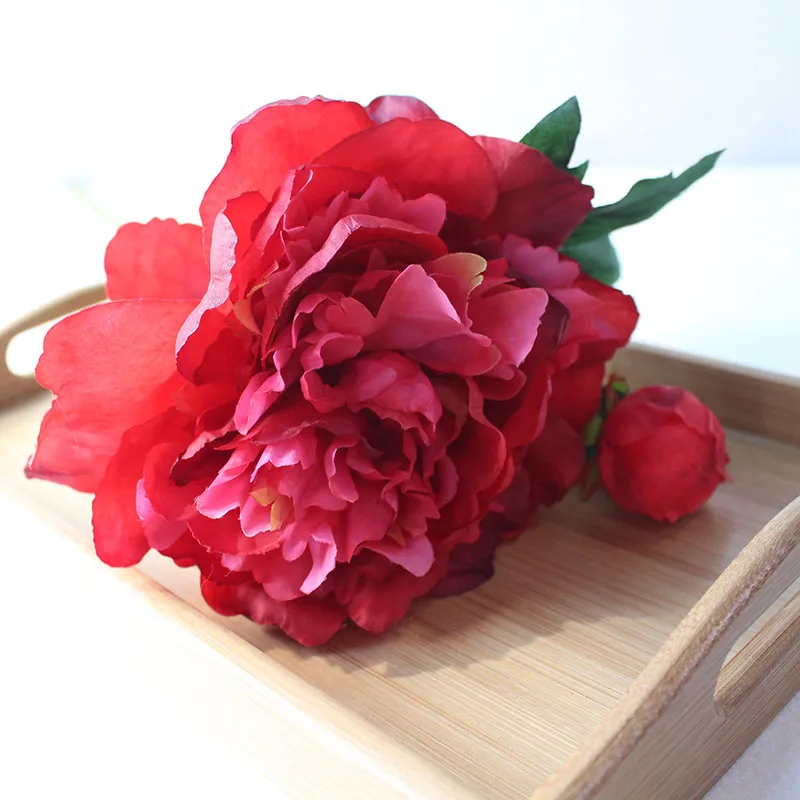 Silk peonies roses artificial flowers (46)