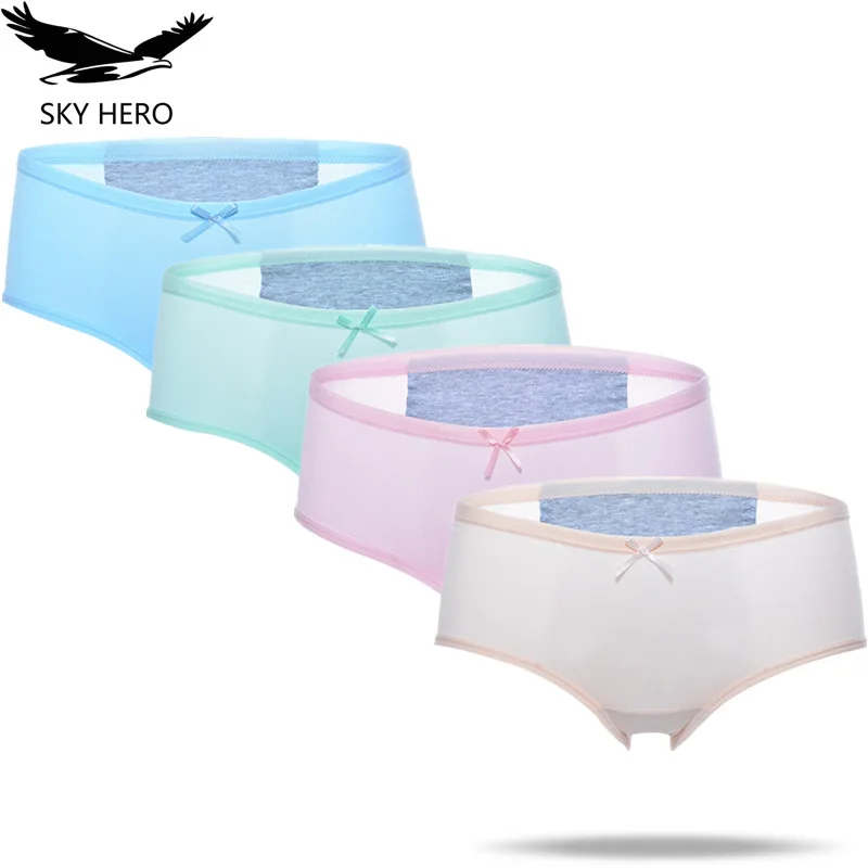 

4pcs/lot Woman Panties Pure Cotton Physiology Waterproof Antibiosis Ma'am Underpants Hsd Briefs Women Menstruation Pants